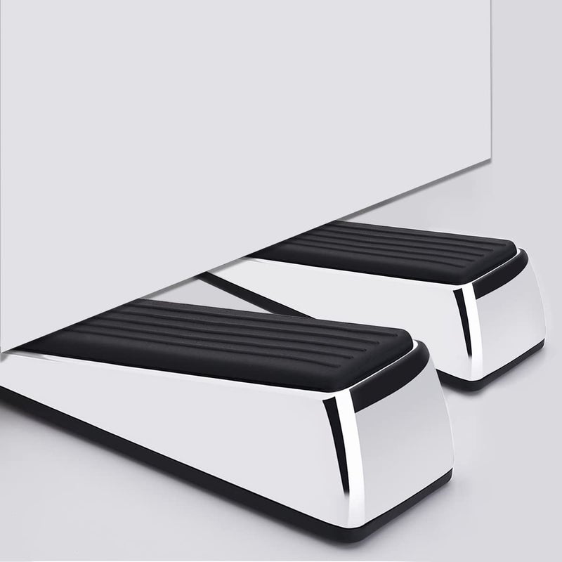 CDBOVID Metal Door Stop, Premium Rubber Heavy Door Stopper, Wedge Stopper, 2Pack, Suitable for Door Clearance of 0.4IN-1.18IN (11mm-30mm) - Image 1